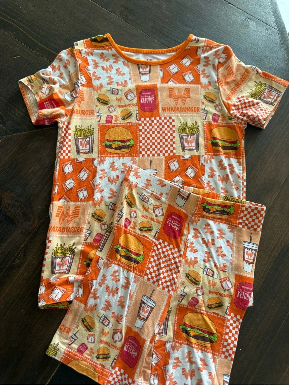 Whataburger Bamboo Pjs 5/6 T